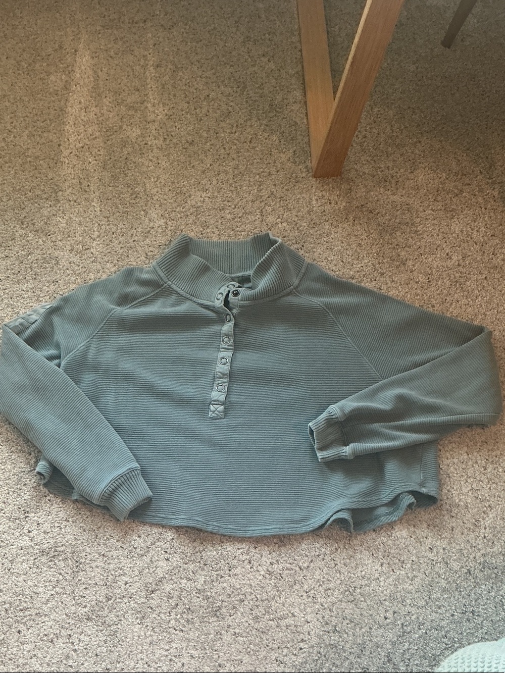 Free People So Fly Henley Pullover ~ Jade Teal - Picture 4 of 9